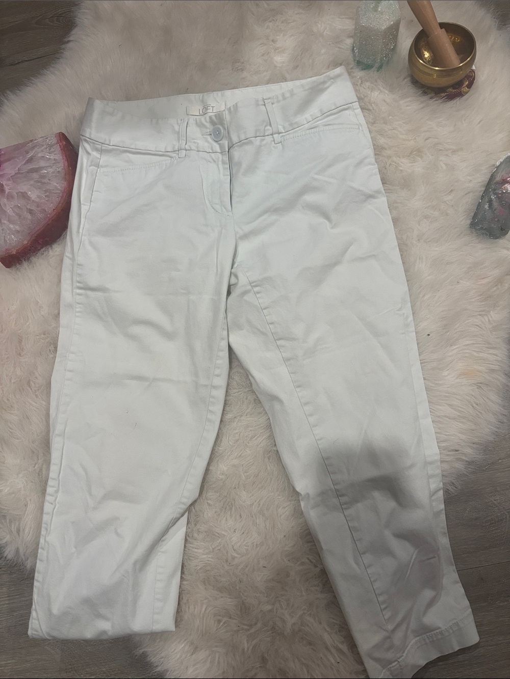 LOFT White Cropped pants